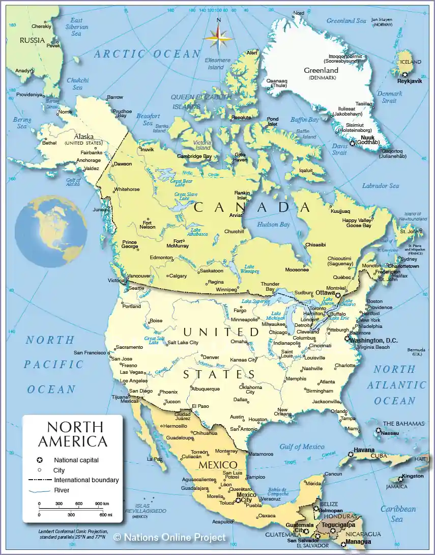 Map of North America